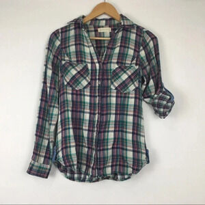 Altar’d State‎ Plaid Button Down Shirt Size XSmall